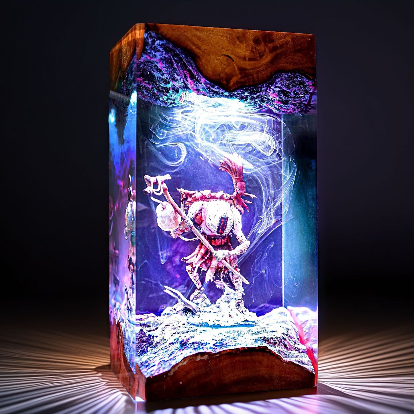 Mask Wearing Forest Companion Resin Lamp