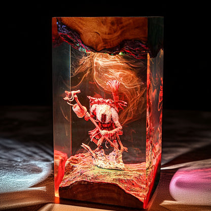 Mask Wearing Forest Companion Resin Lamp