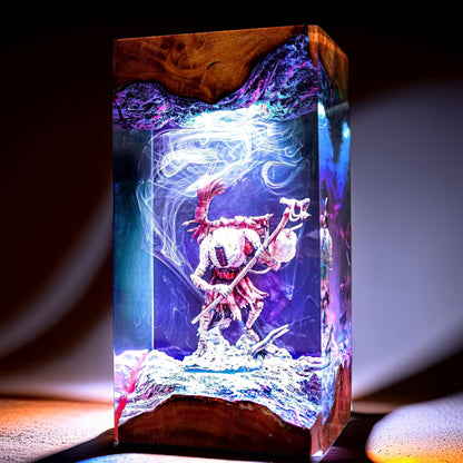 Mask Wearing Forest Companion Resin Lamp