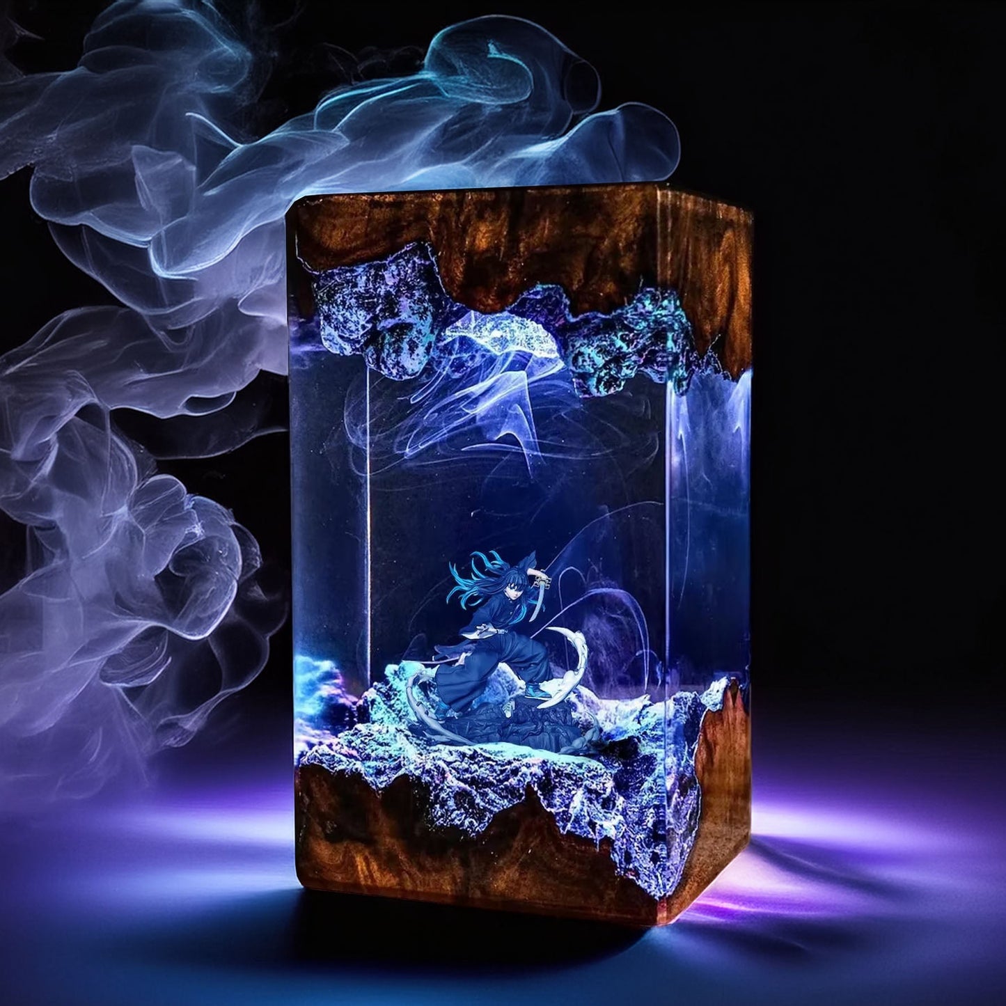 Mist Pillar Boy Resin Lamp