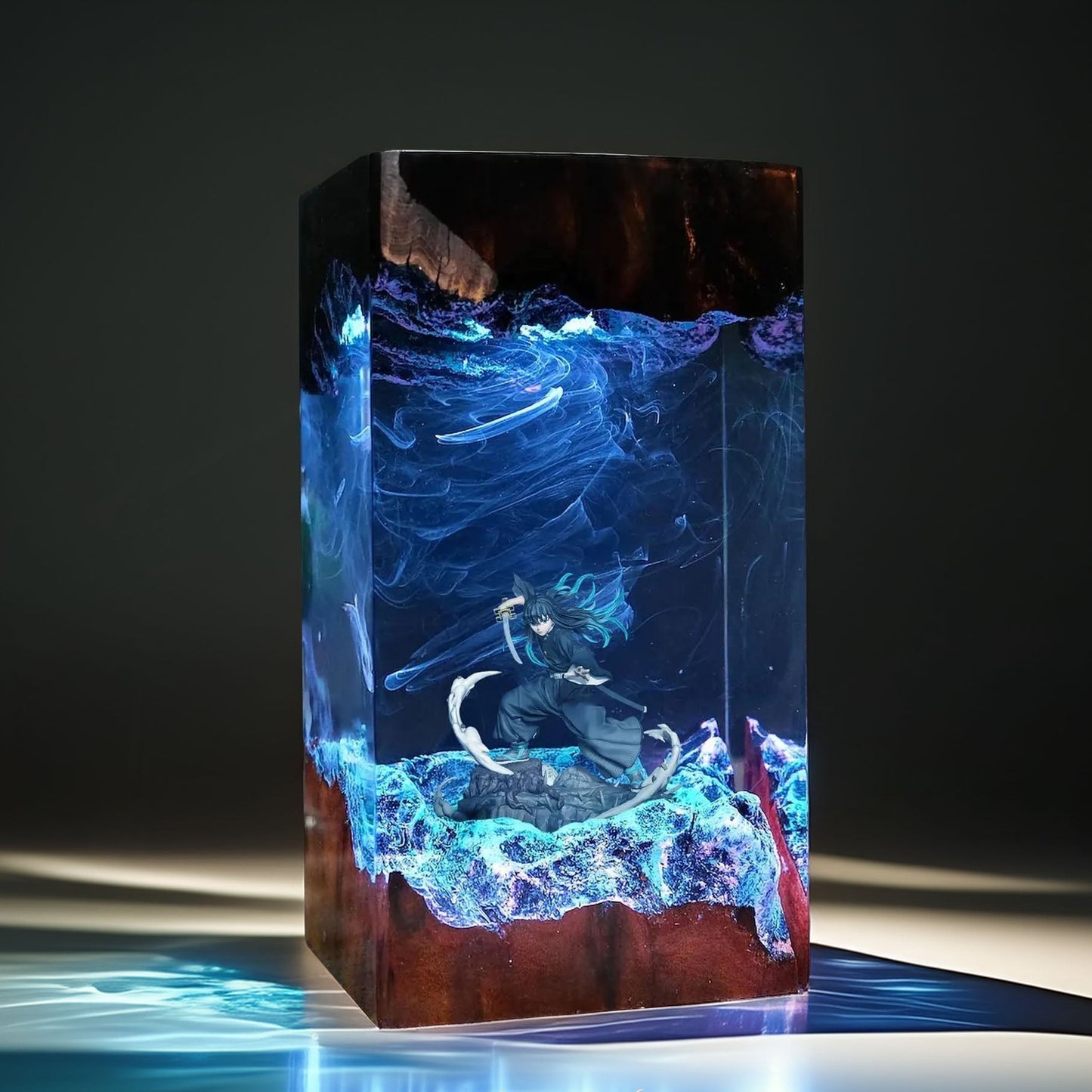 Mist Pillar Boy Resin Lamp