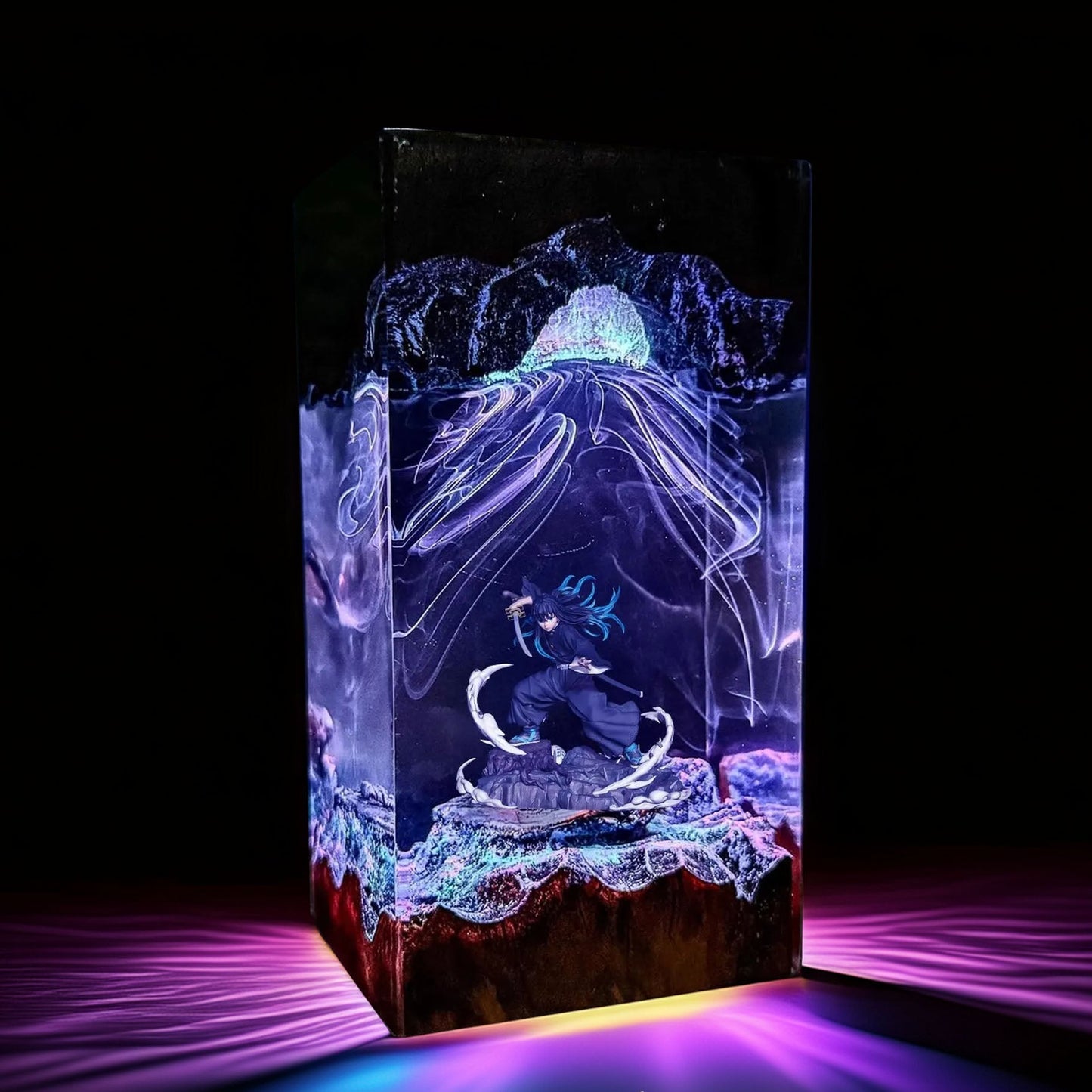 Mist Pillar Boy Resin Lamp