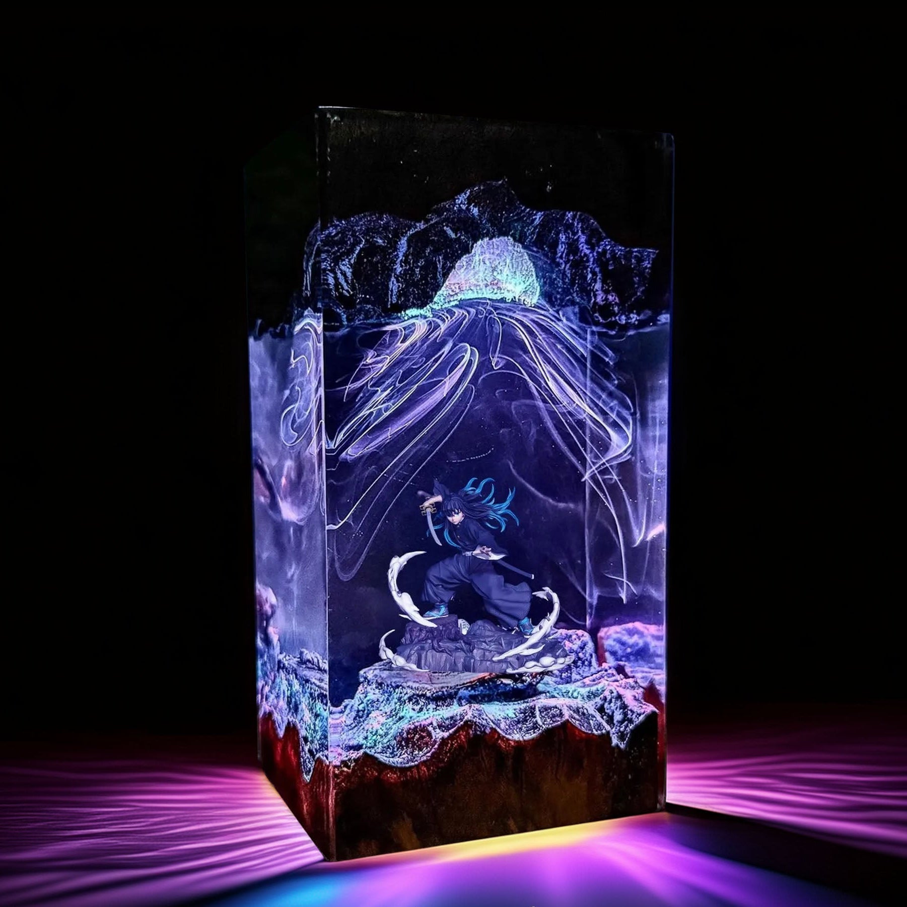 Mist Pillar Boy Resin Lamp