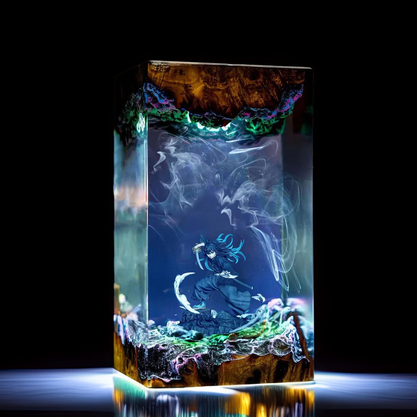 Mist Pillar Boy Resin Lamp