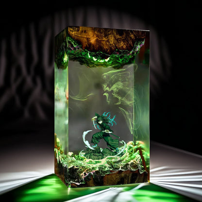 Mist Pillar Boy Resin Lamp