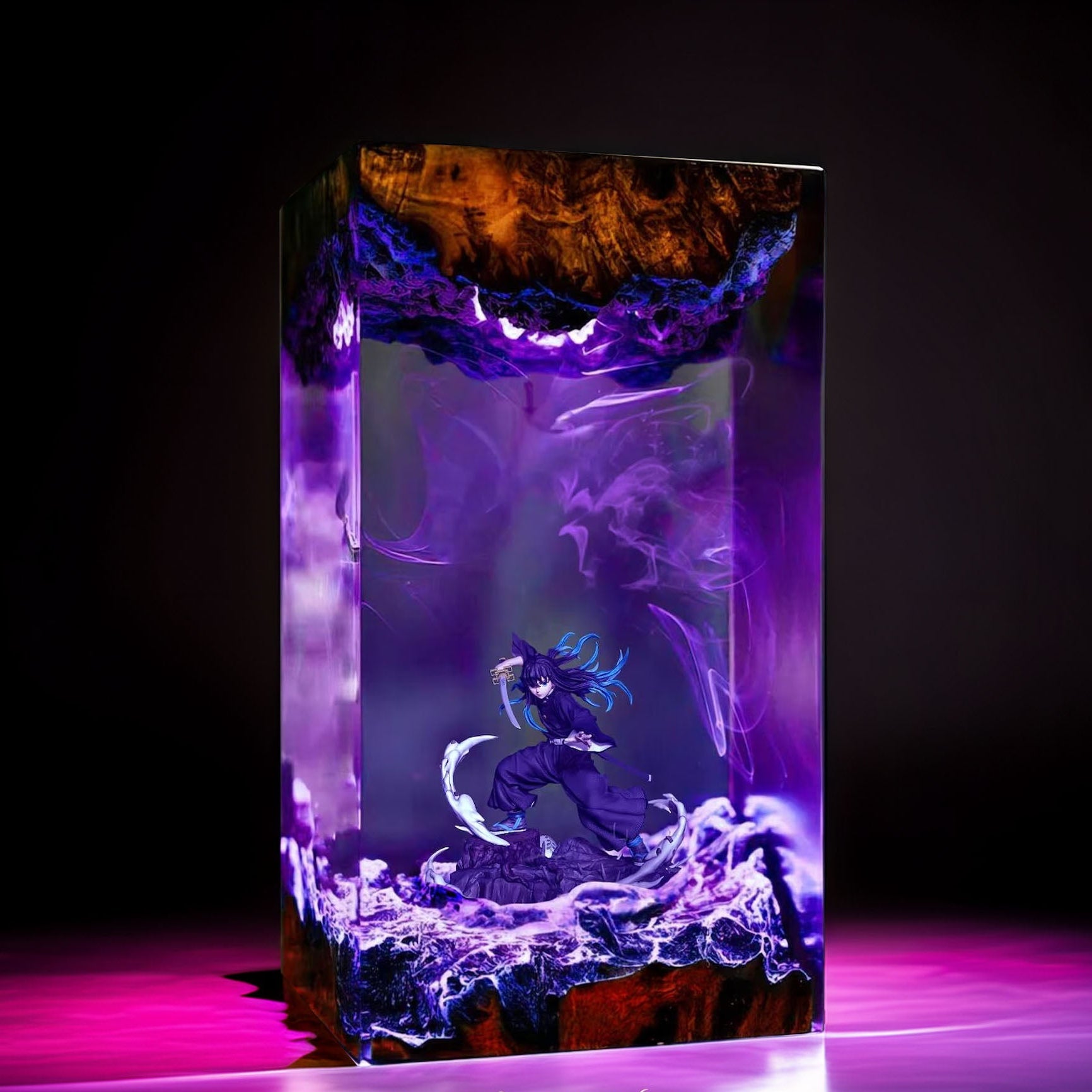 Mist Pillar Boy Resin Lamp