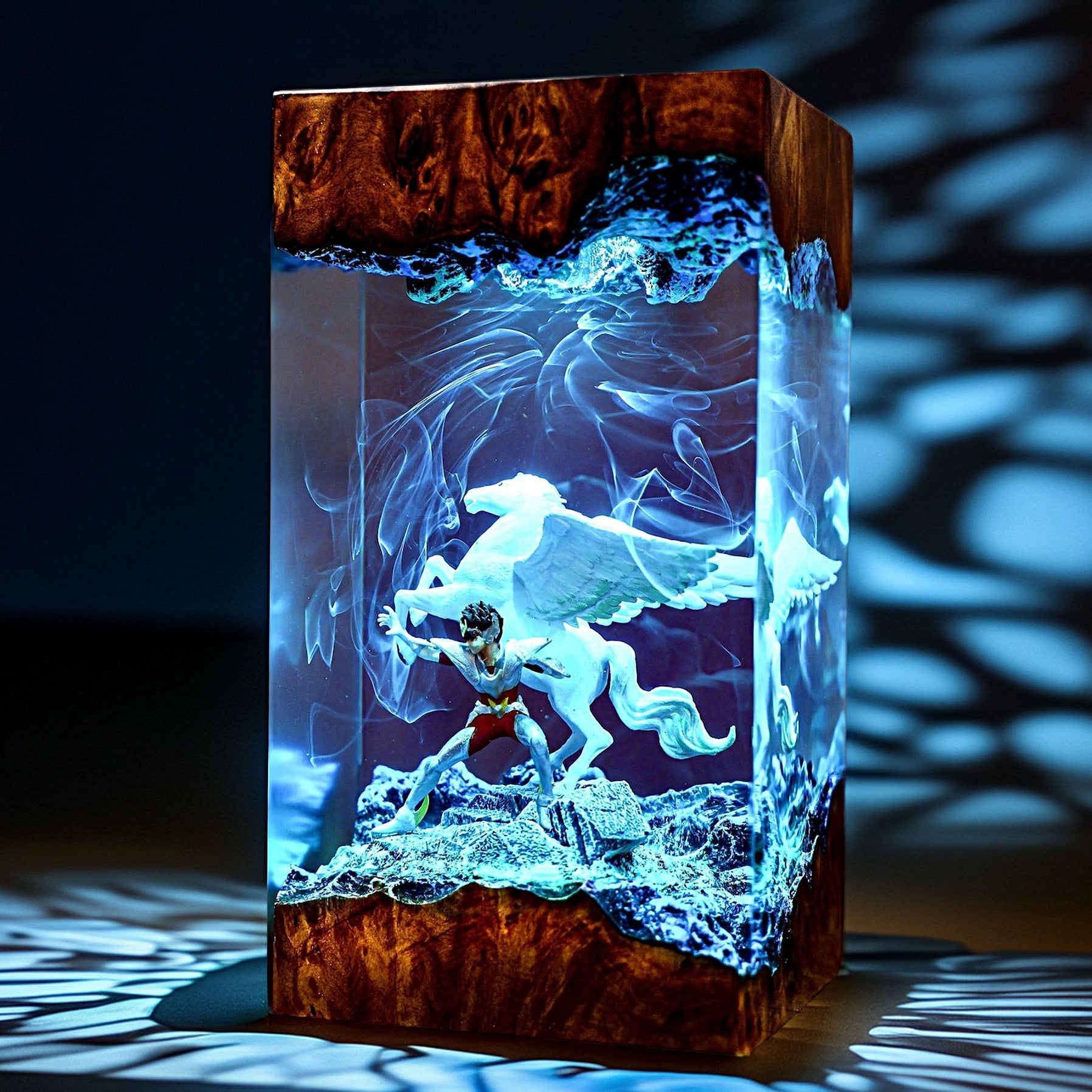 Winged Cosmic Knight Resin Lamp