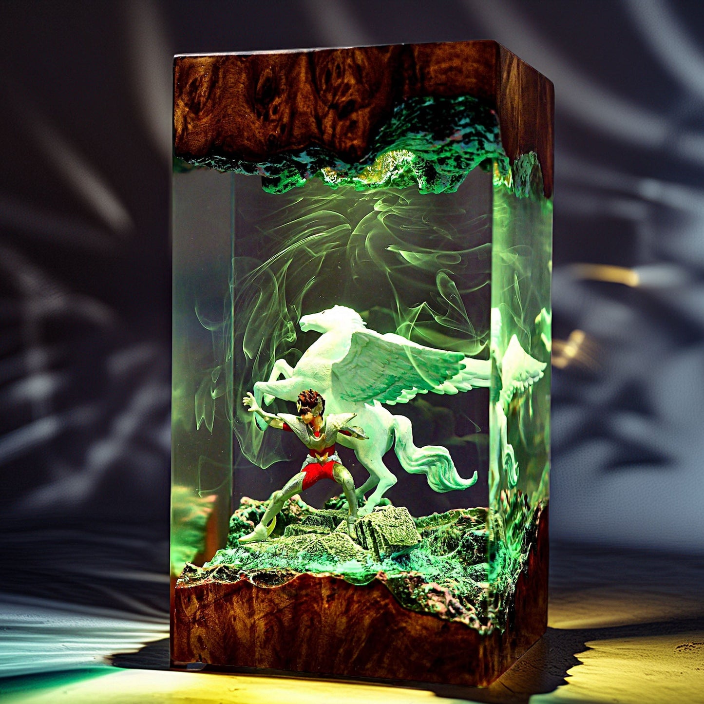 Winged Cosmic Knight Resin Lamp