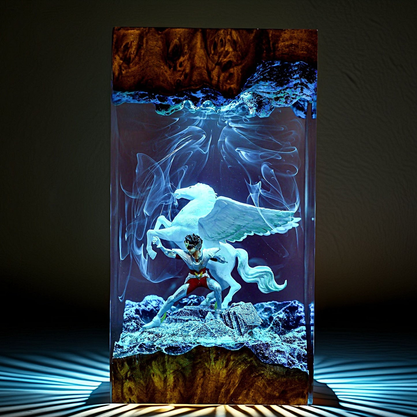Winged Cosmic Knight Resin Lamp