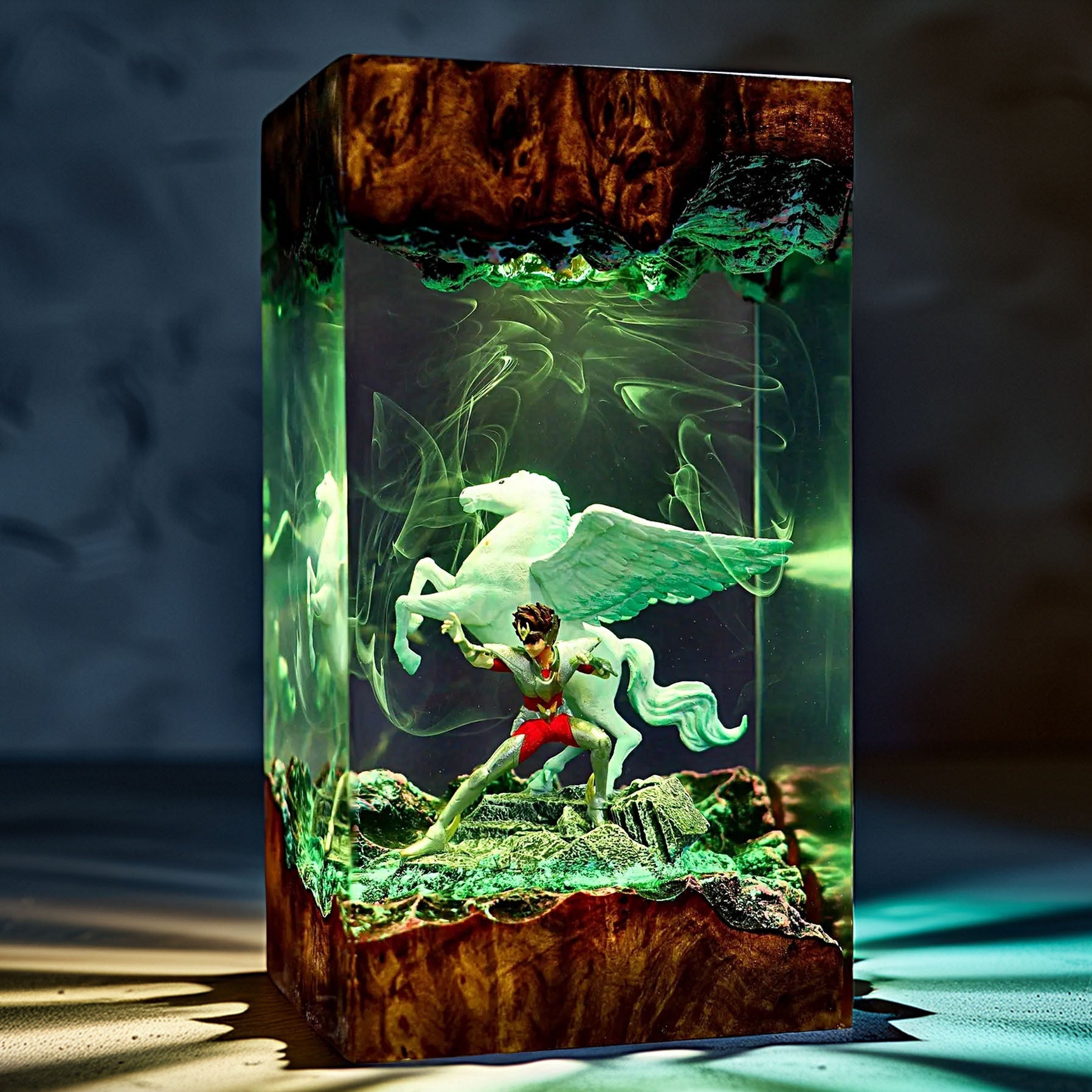 Winged Cosmic Knight Resin Lamp