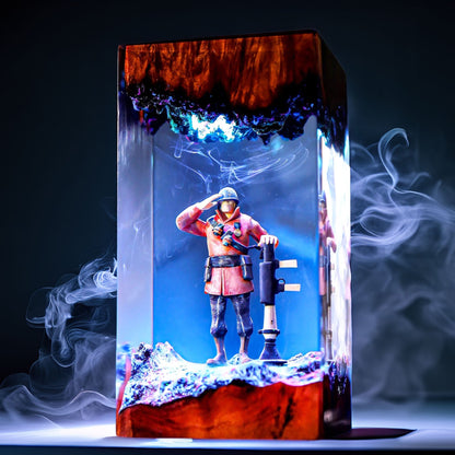 Crimson Rocket Squad Soldier Resin Lamp