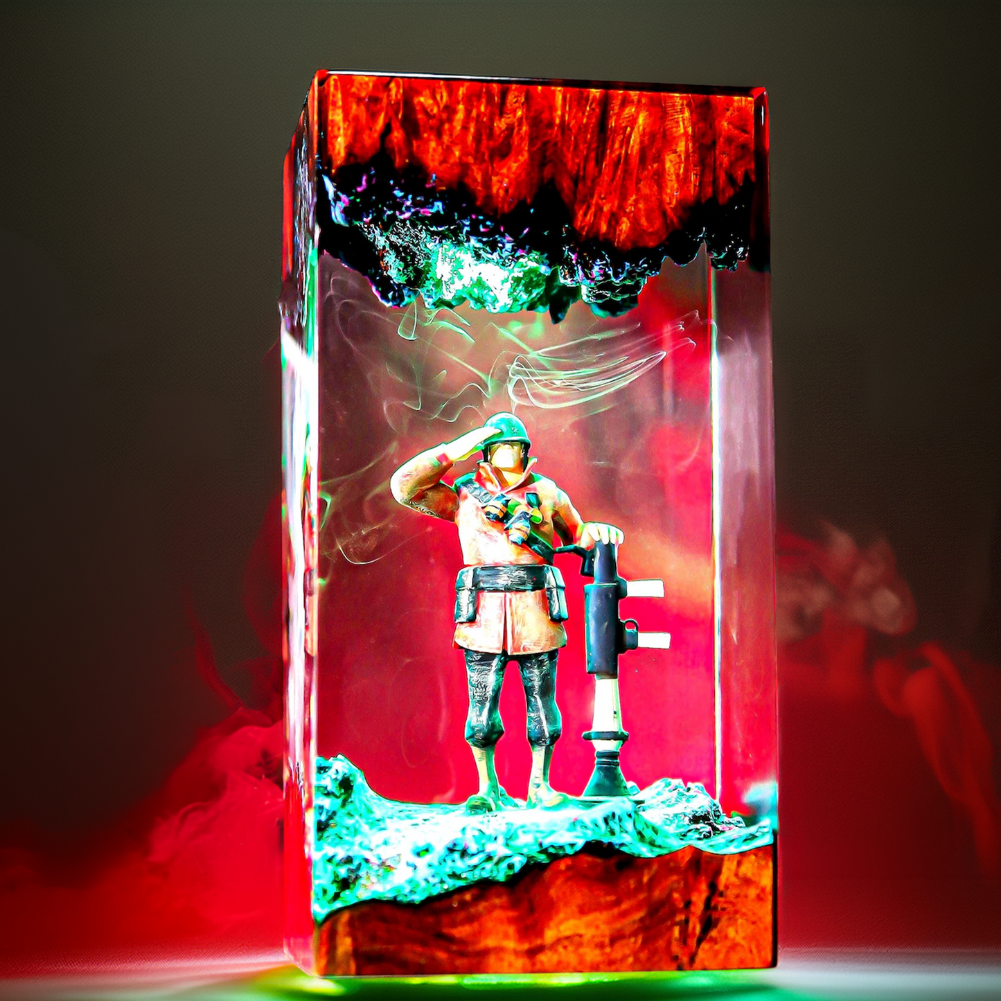 Crimson Rocket Squad Soldier Resin Lamp