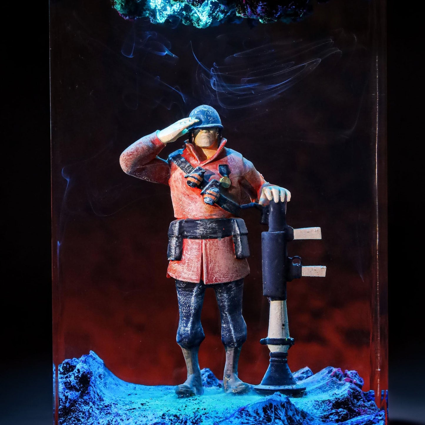 Crimson Rocket Squad Soldier Resin Lamp