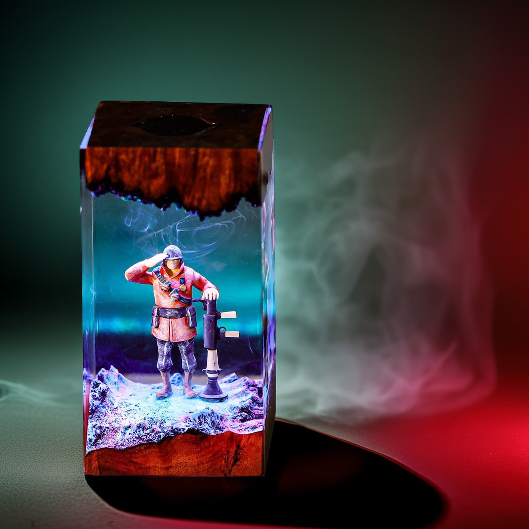 Crimson Rocket Squad Soldier Resin Lamp