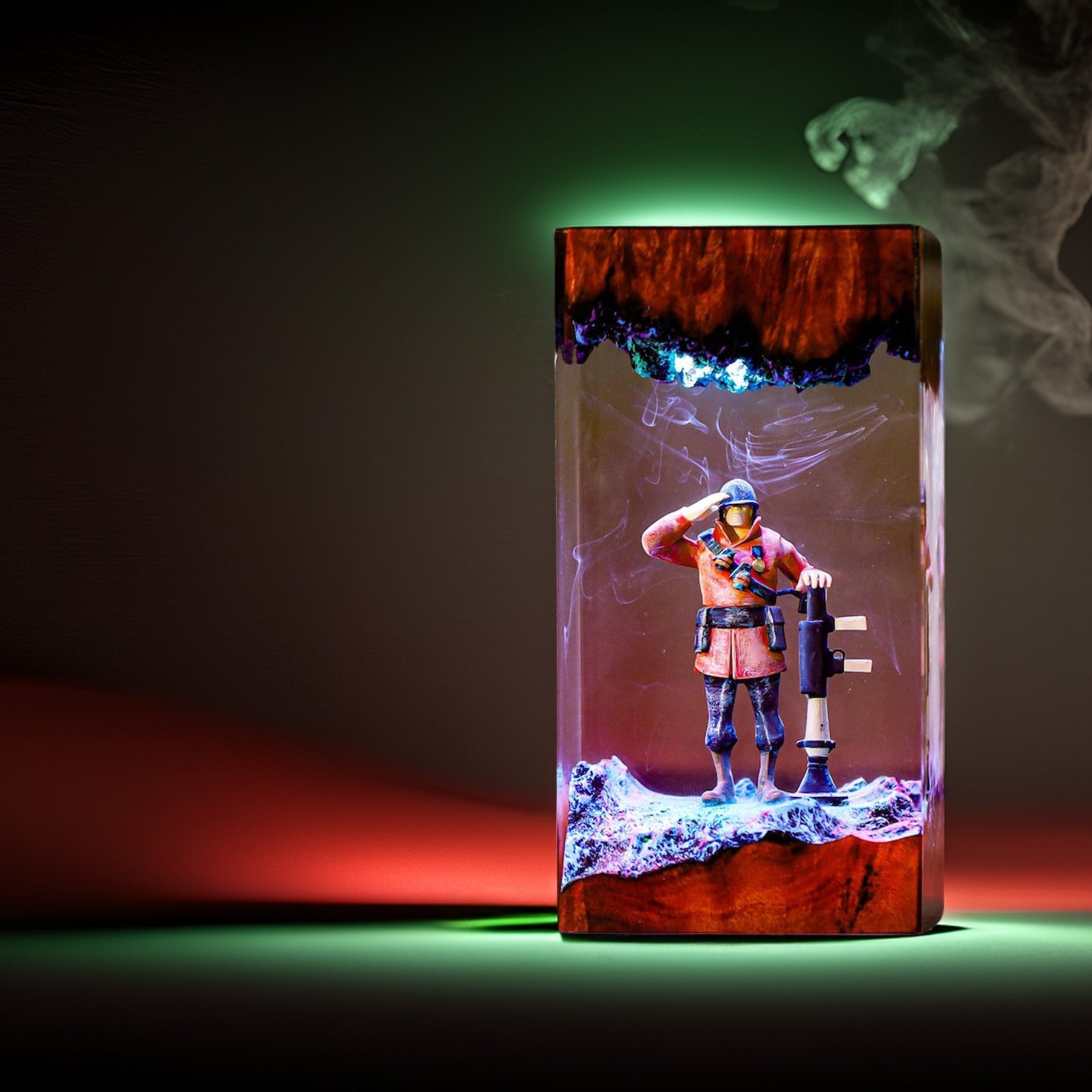 Crimson Rocket Squad Soldier Resin Lamp