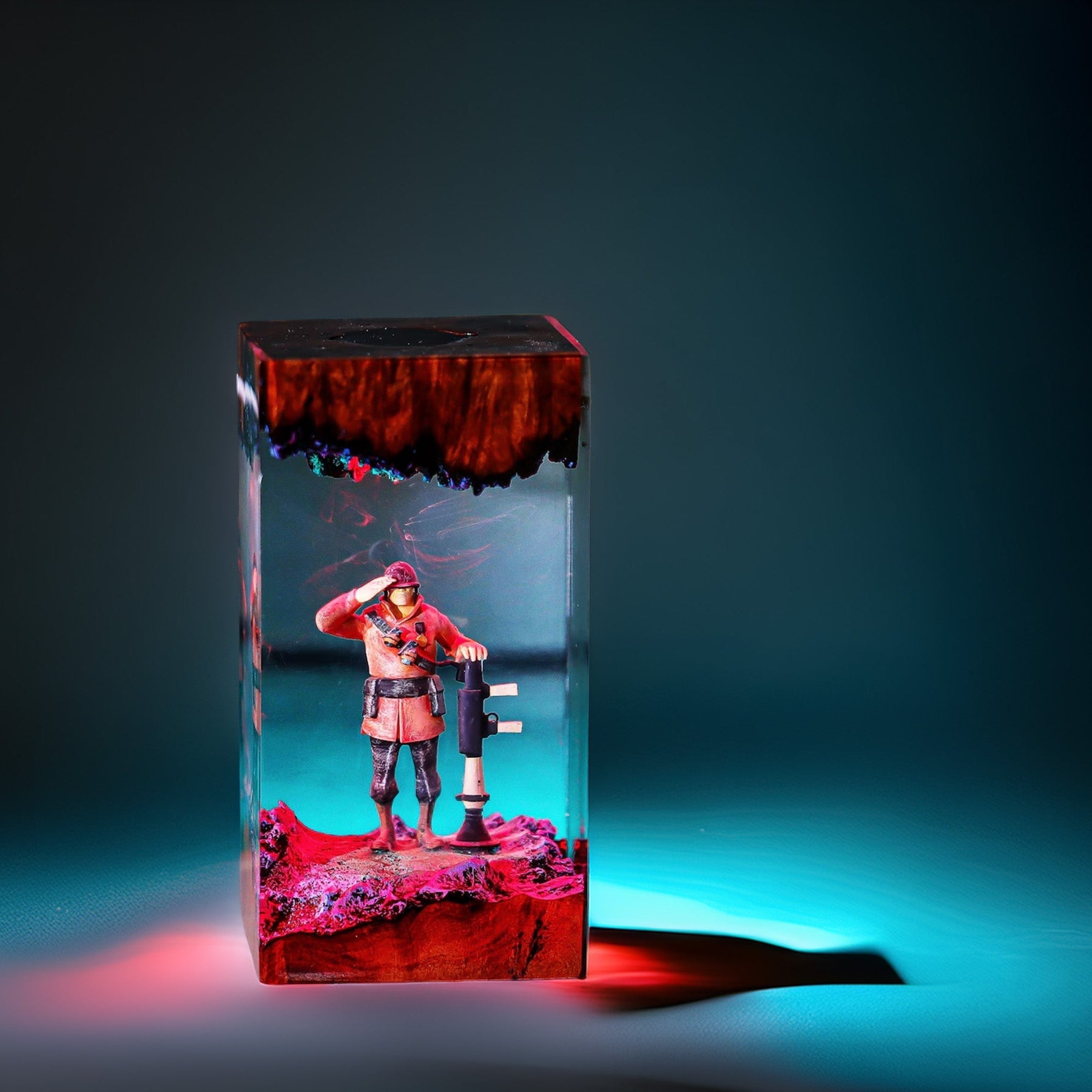Crimson Rocket Squad Soldier Resin Lamp