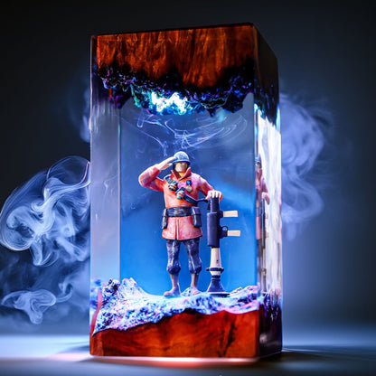 Crimson Rocket Squad Soldier Resin Lamp