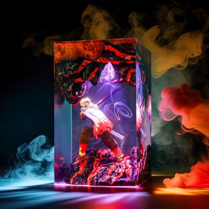 Flame Pillar Warrior Resin Lamp 02