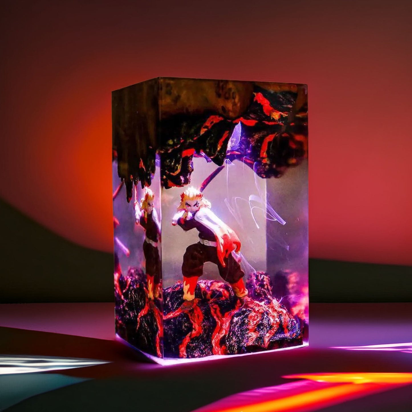 Flame Pillar Warrior Resin Lamp 02