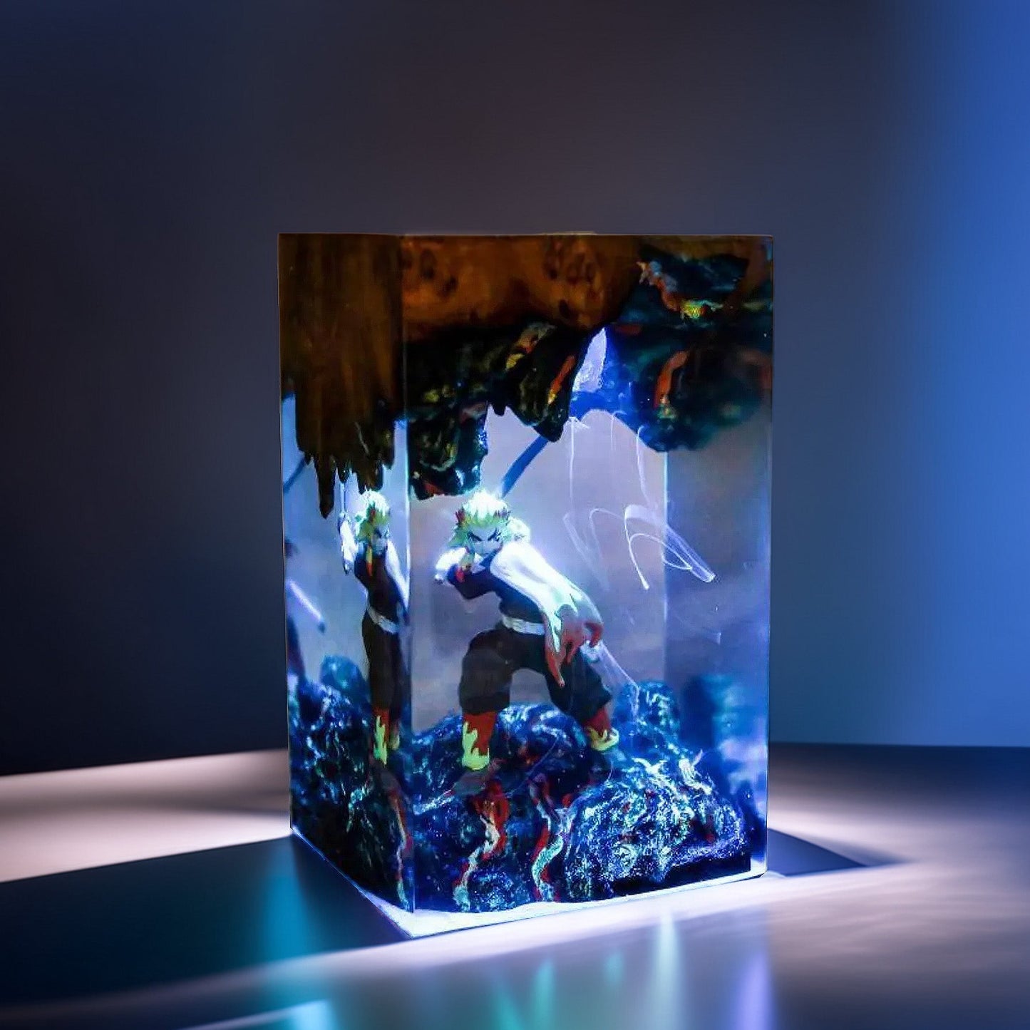 Flame Pillar Warrior Resin Lamp 02