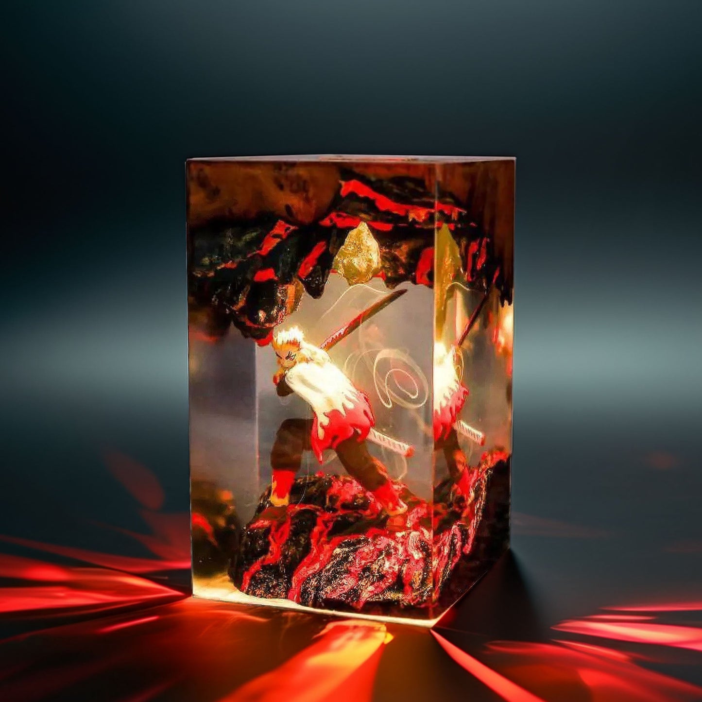 Flame Pillar Warrior Resin Lamp 02