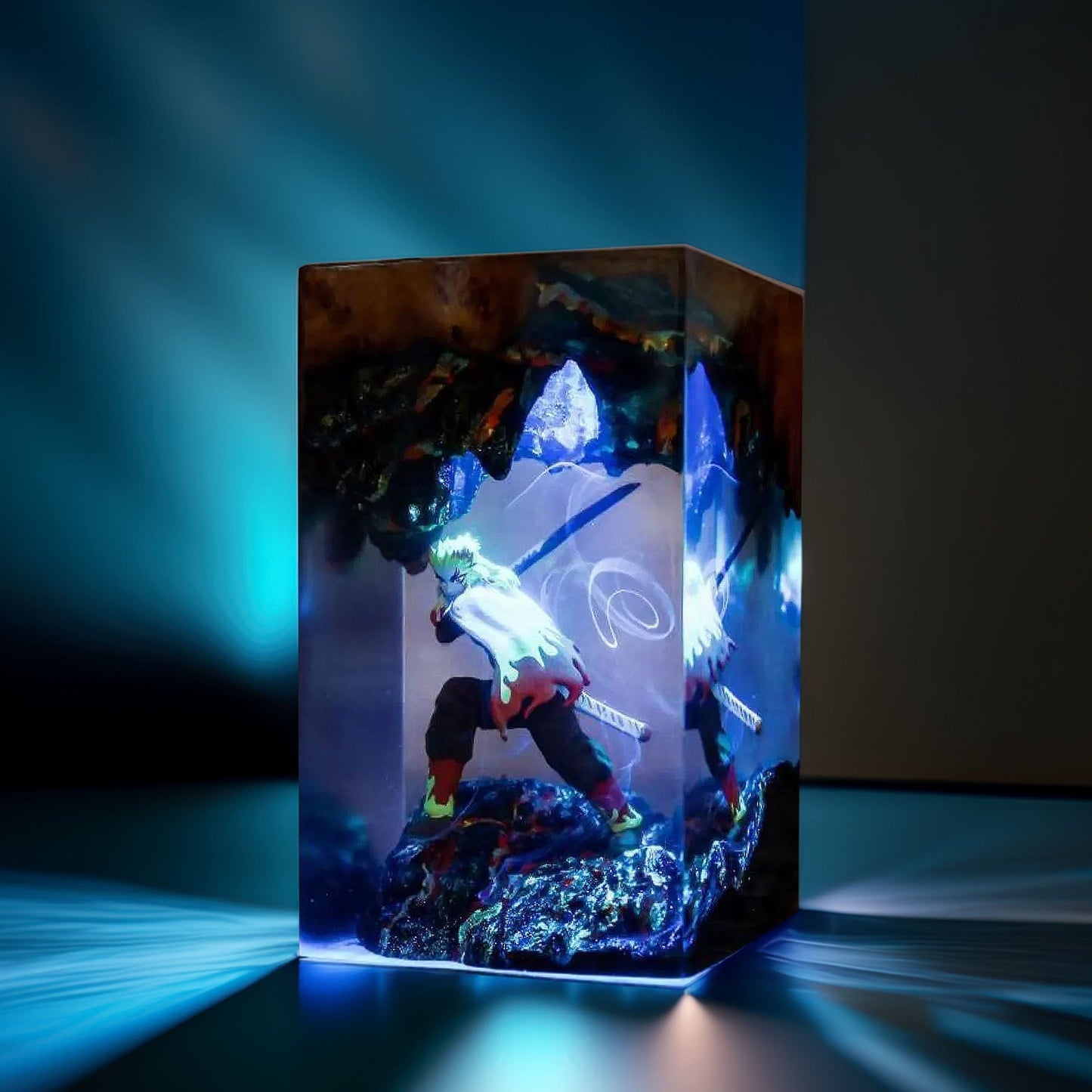 Flame Pillar Warrior Resin Lamp 02