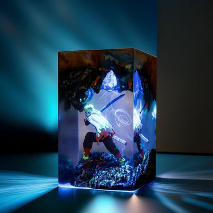 Flame Pillar Warrior Resin Lamp 02
