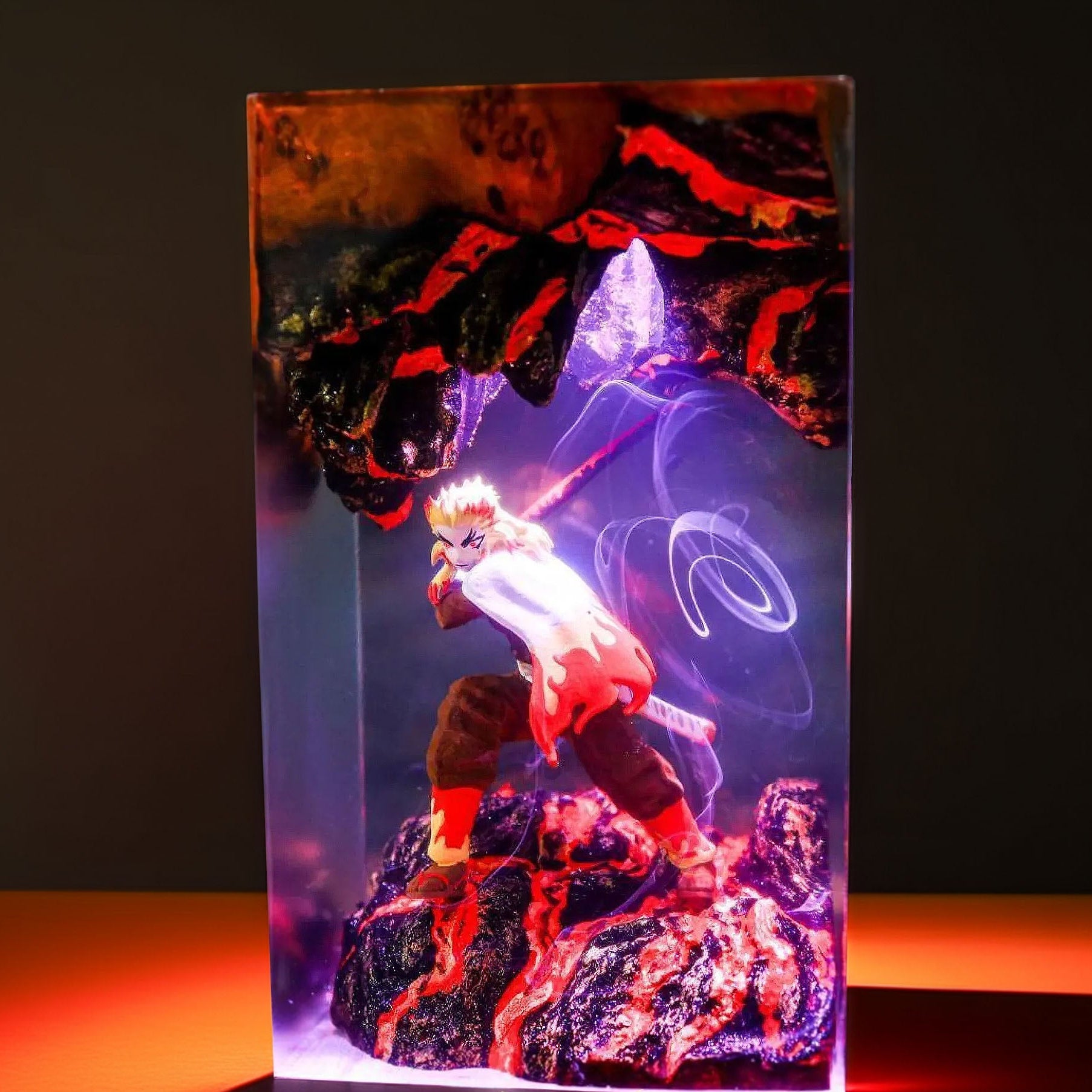Flame Pillar Warrior Resin Lamp 02