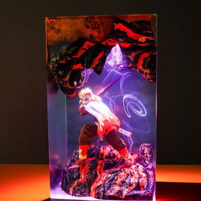 Flame Pillar Warrior Resin Lamp 02