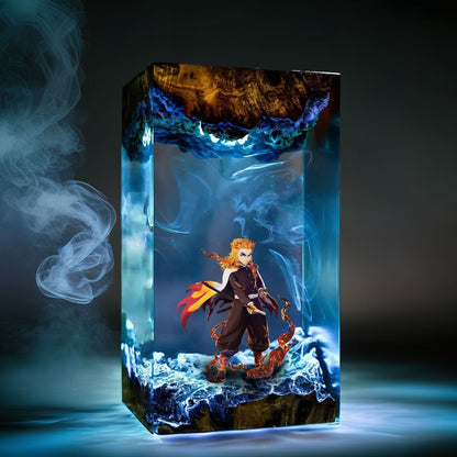 Flame Pillar Warrior Resin Lamp 4