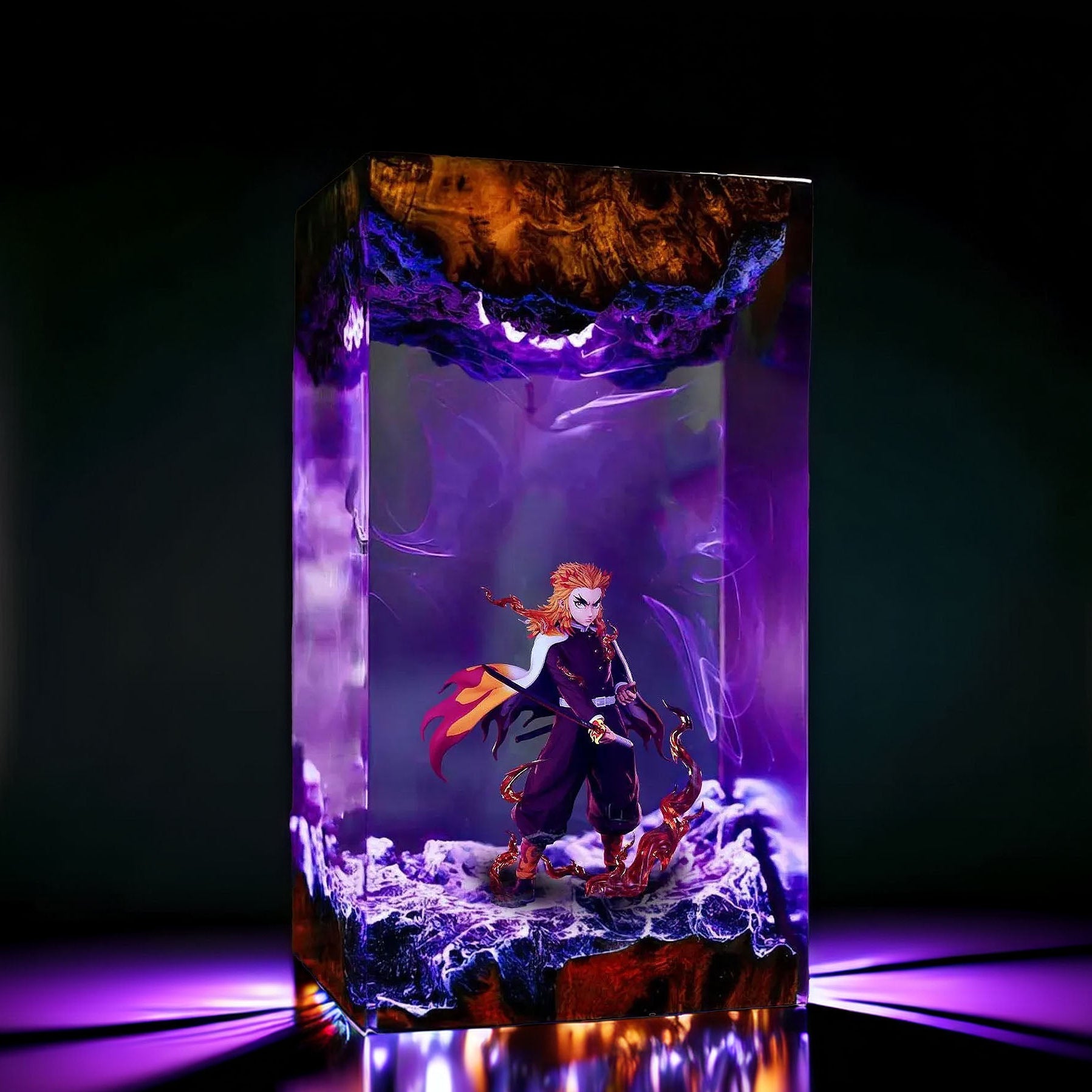 Flame Pillar Warrior Resin Lamp 4