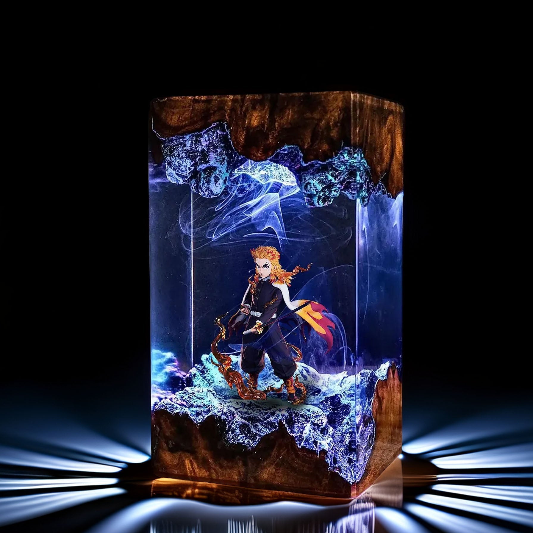 Flame Pillar Warrior Resin Lamp 4
