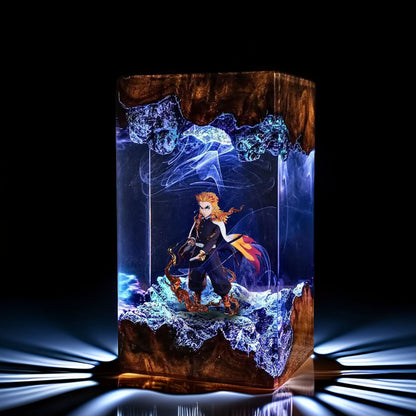 Flame Pillar Warrior Resin Lamp 4