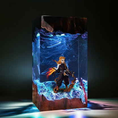 Flame Pillar Warrior Resin Lamp 4