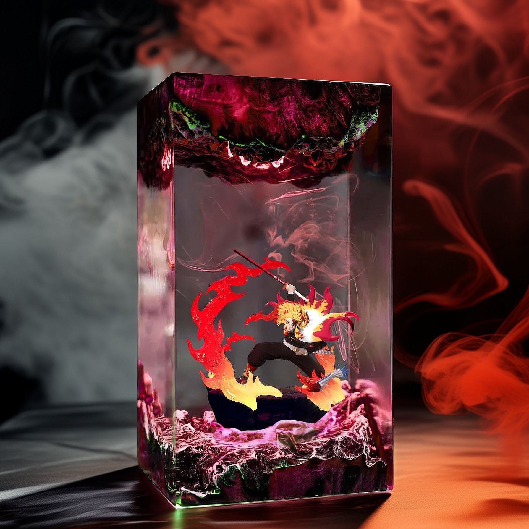 Flame Pillar Warrior Resin Lamp 3