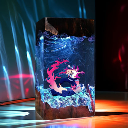 Flame Pillar Warrior Resin Lamp 3