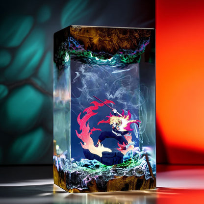 Flame Pillar Warrior Resin Lamp 3