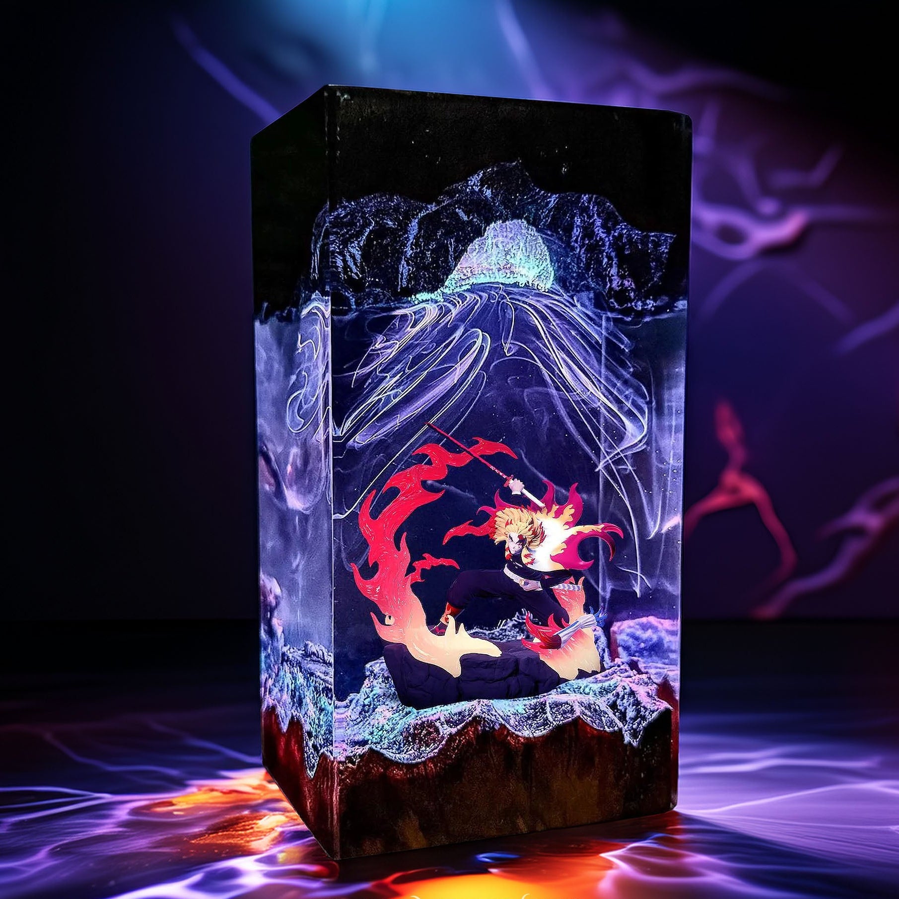 Flame Pillar Warrior Resin Lamp 3