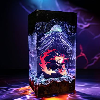 Flame Pillar Warrior Resin Lamp 3