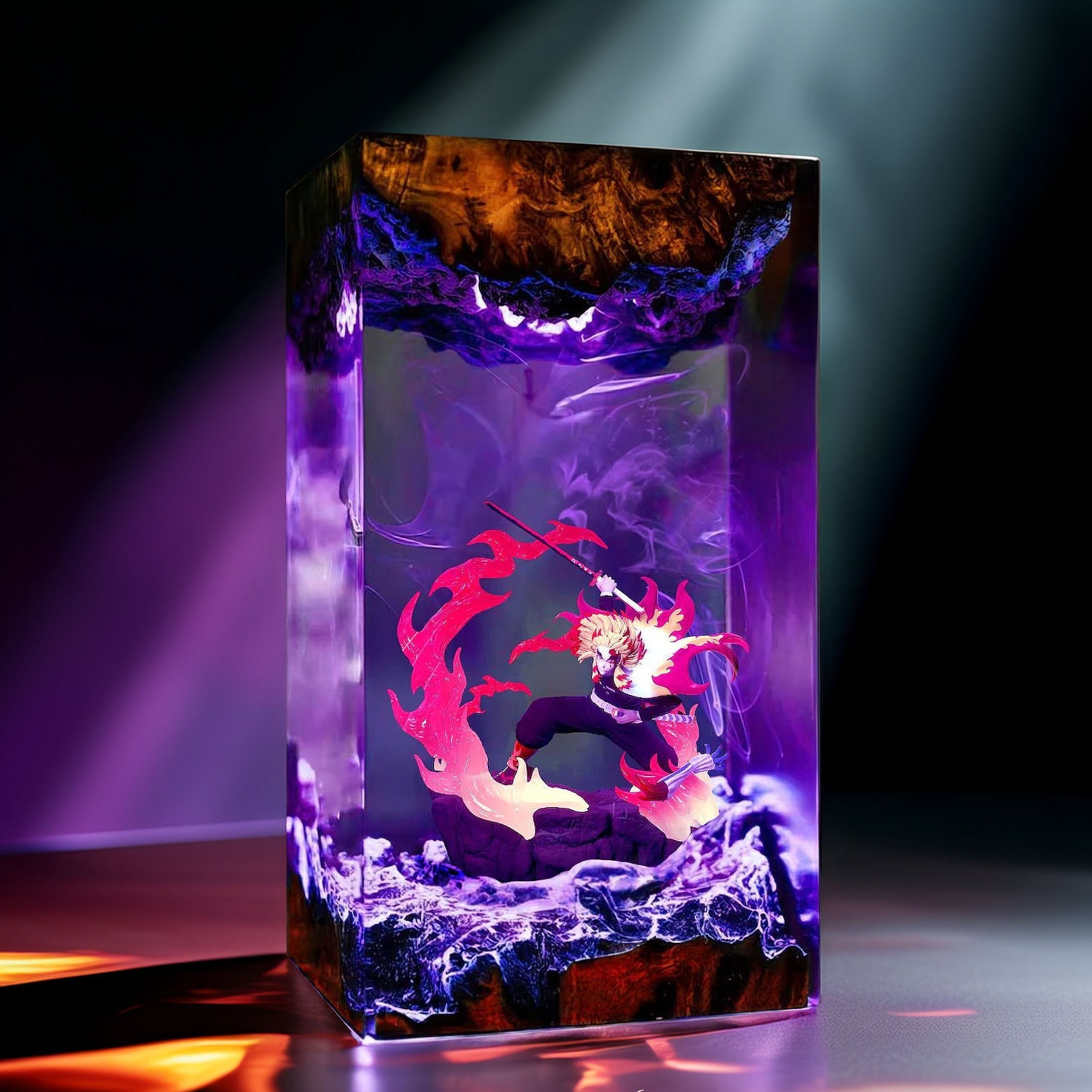 Flame Pillar Warrior Resin Lamp 3
