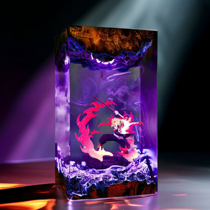 Flame Pillar Warrior Resin Lamp 3