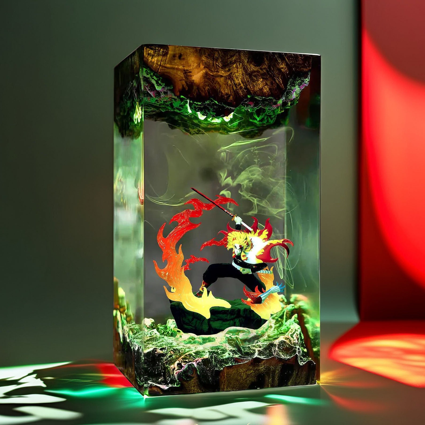 Flame Pillar Warrior Resin Lamp 3