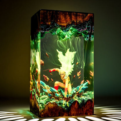 Bald Caped Strong Hero Resin Lamp