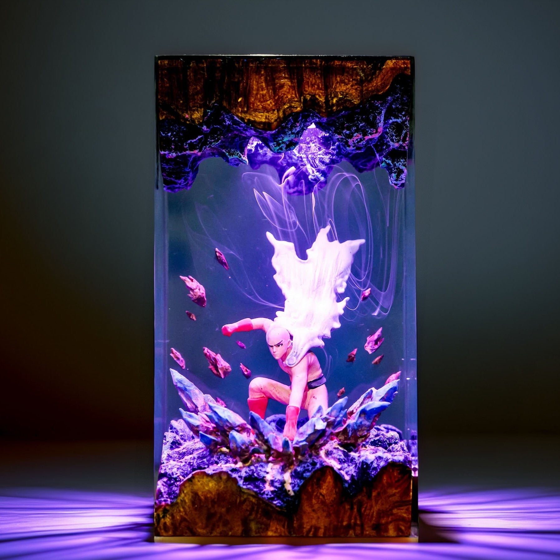 Bald Caped Strong Hero Resin Lamp