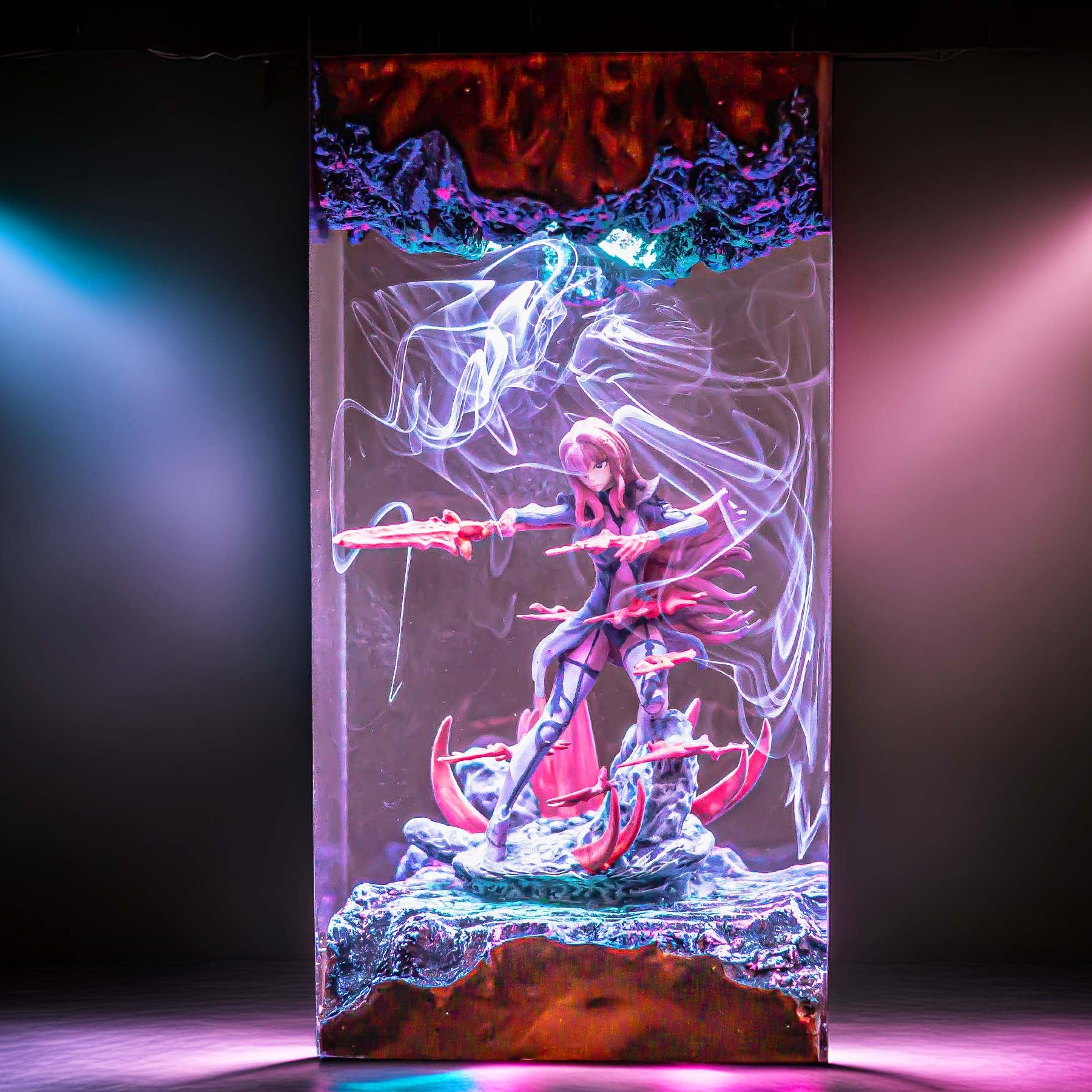 Celtic Spear Warrior Maiden Resin Lamp