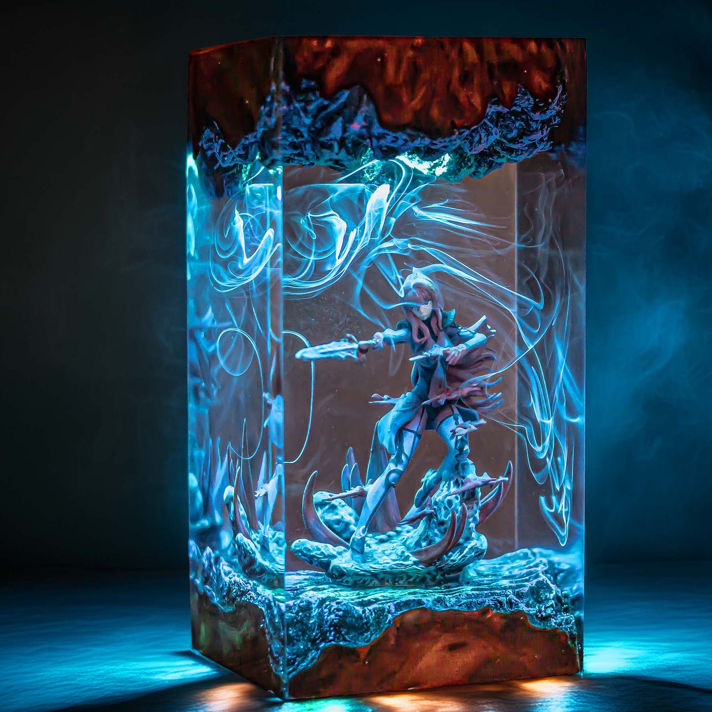 Celtic Spear Warrior Maiden Resin Lamp