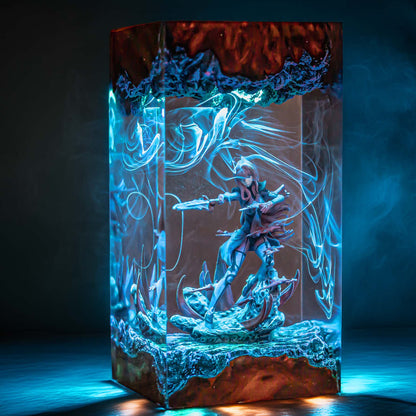 Celtic Spear Warrior Maiden Resin Lamp
