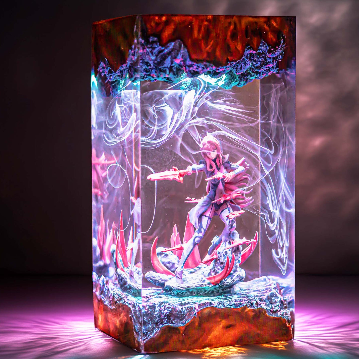 Celtic Spear Warrior Maiden Resin Lamp