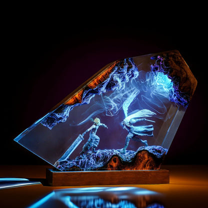 Silver-Haired Swordsman vs Cloud Resin Lamp