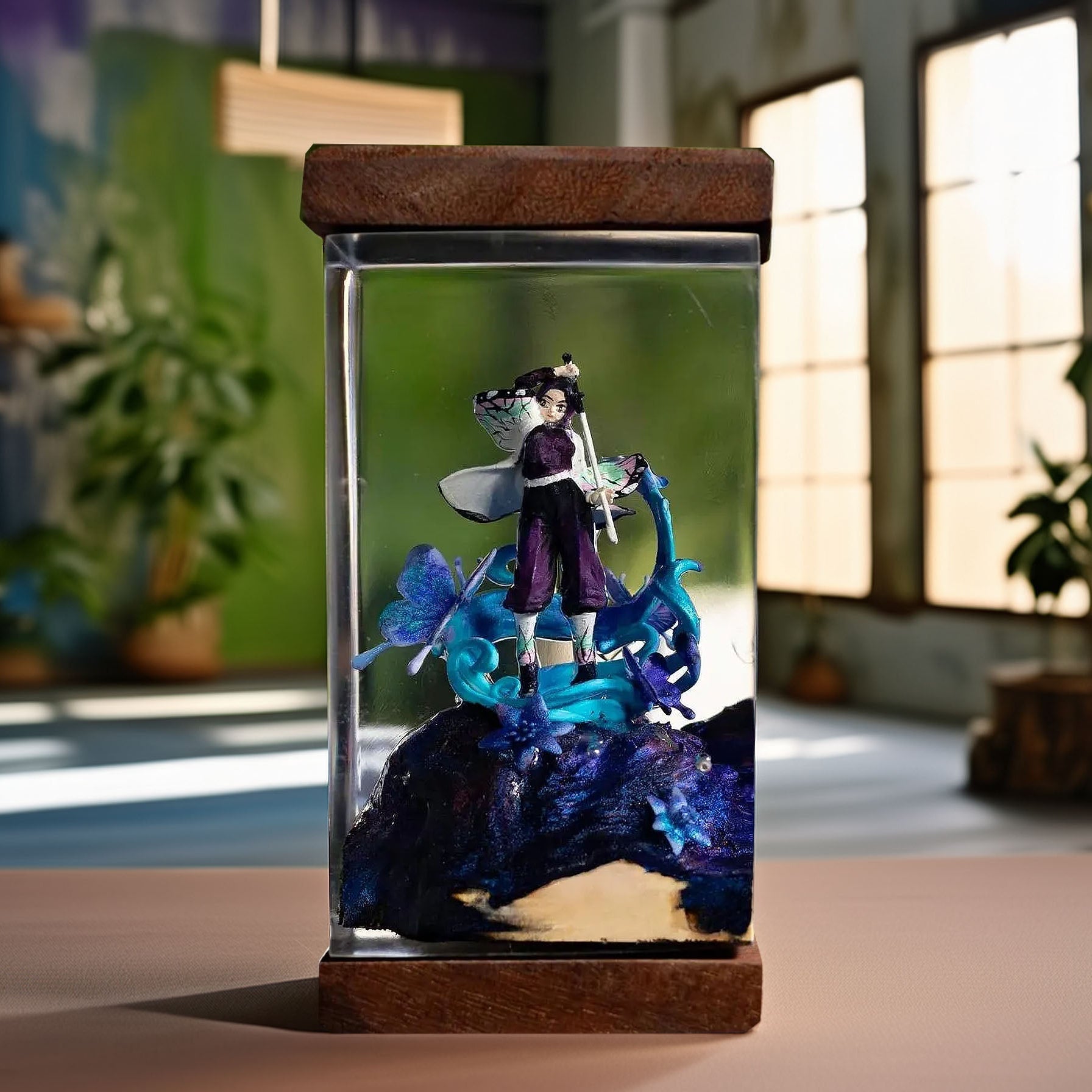 Insect Pillar Butterfly Resin Lamp 1